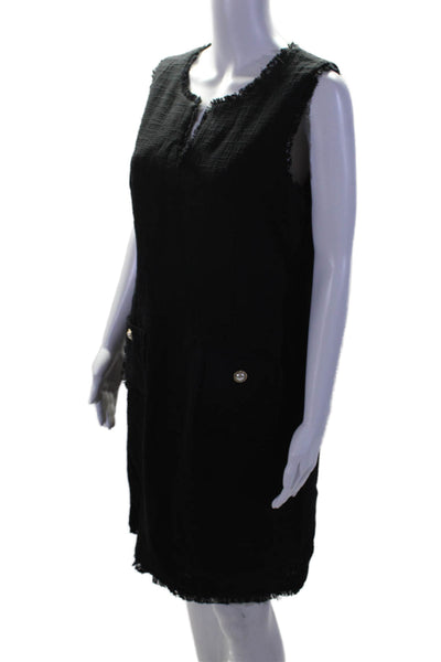 Karl Lagerfeld Womens Back Zip V Neck Sleeveless Long Dress Black Size 12