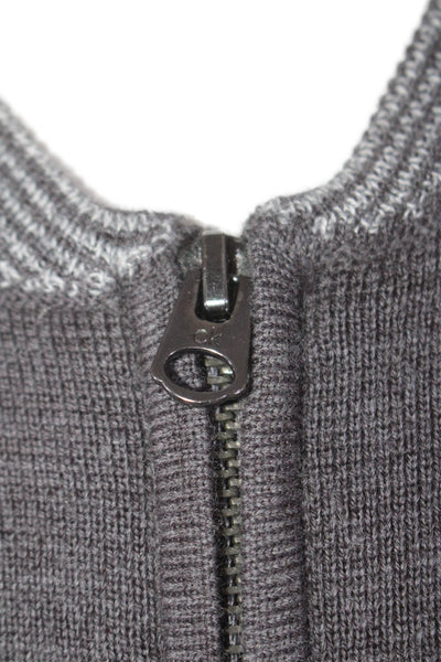 Calvin Klein Collection Womens Long Sleeve Full Zip Thick Knit Sweater Gray M