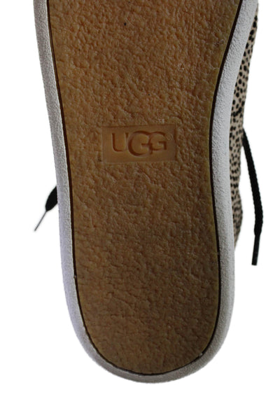 Ugg Womens Spotted Animal Print Round Toe Lace-Up Tied Sneakers Beige Size 6.5