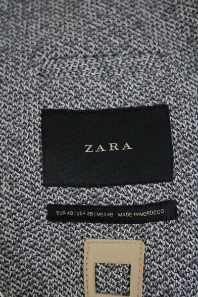 Zara Men's Collared Long Sleeves Unlined Two Button Jacket Gray Size 38