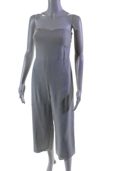 Babaton Womens Sweetheart Zipped Slip-On Wide Leg Formal Jumpsuit Gray Size 4