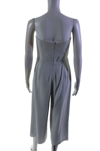 Babaton Womens Sweetheart Zipped Slip-On Wide Leg Formal Jumpsuit Gray Size 4