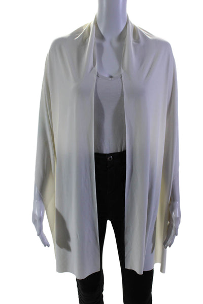 Norma Kamali Womens Stretch Wrap Shawl Scarf Ivory White Size One Size