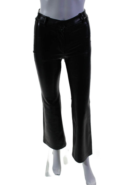 Wilfred Womens Faux Leather High Rise Flare Leg Casual Pants Black Size 00