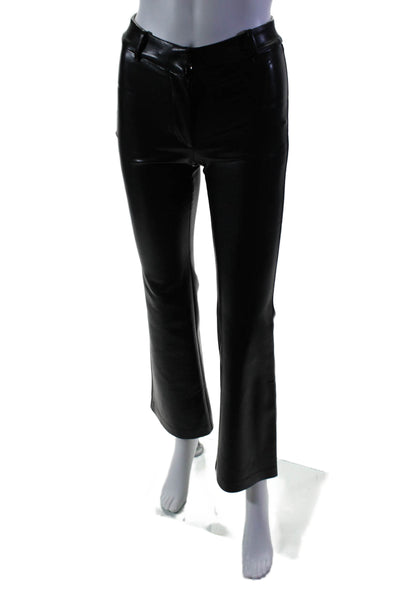 Wilfred Womens Faux Leather High Rise Flare Leg Casual Pants Black Size 00