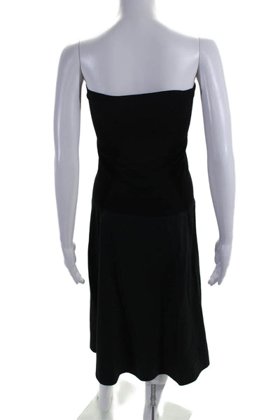 DKNY Womens Cotton Blend Black Squared Neck Strapless A-Line Dress Size S