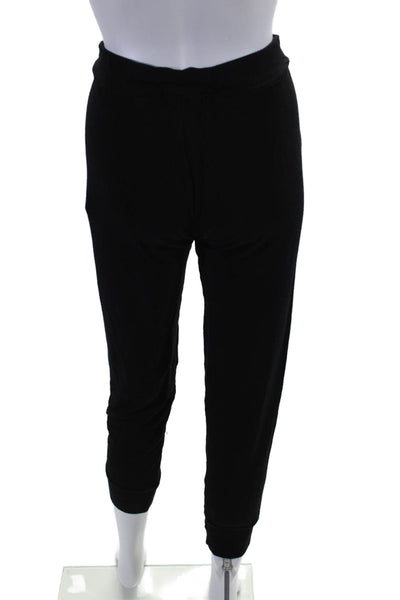 Monrow Womens Elastic Waist Slip-On Tapered Jogger Sweatpants Black Size S