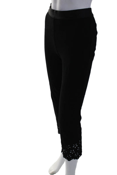 Bailey 44 Womens Elastic Waist High Rise Cutout Hem Leggings Black Size S