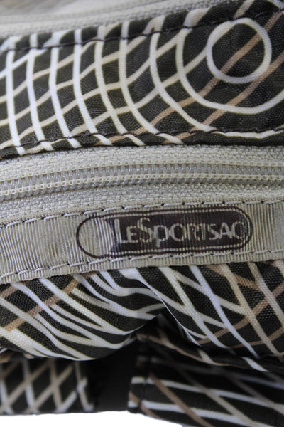 LeSportsac Womens Nylon Abstract Print Zip Closure Crossbody Brown Size M