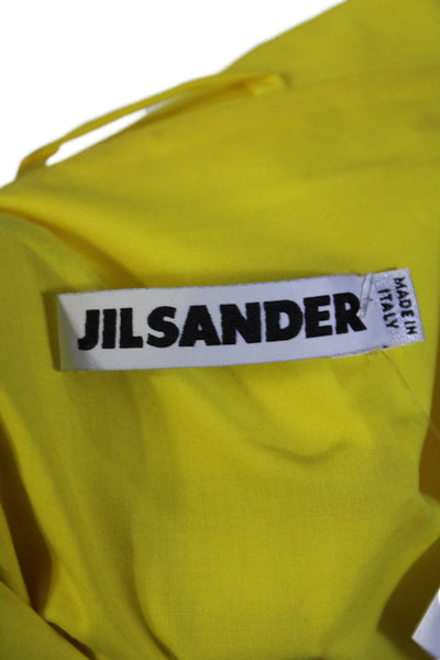 Jil Sander Womens Bright Yellow Cotton Long Sleeve Button Down Shirt Size 36