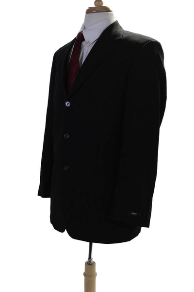 Boss Hugo Boss Mens Wool Collared Buttoned Long Sleeve Blazer Black Size EUR 40