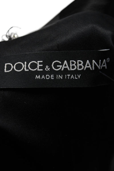 Dolce & Gabbana Women's Short Sleeves One Button Cropped Jacket Black Size S