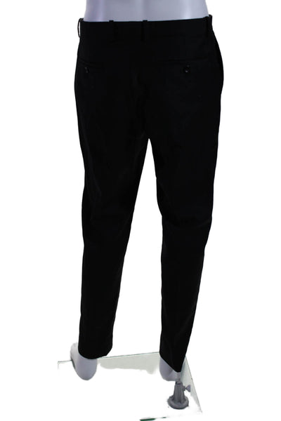 Theory Men's Hook Closure Flat Front Straight Leg Dress Pants Black Size 33