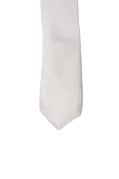 Isaac Mizrahi Womens Cotton Solid Classic Neck Tie Beige Size OS