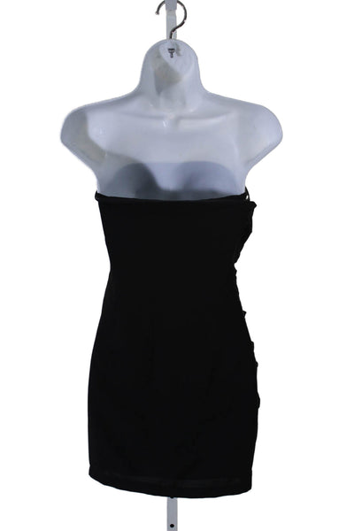 Superdown Womens Square Neck Ruched Sleeveless Zipped Mini Dress Black Size 2XS