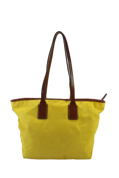 Dooney & Bourke Womens Bright Yellow Zip Medium Shoulder Tote Bag Handbag