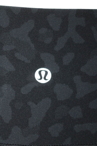 Lululemon Womens High Rise Spotted Print Activewear Leggings Black Size 2