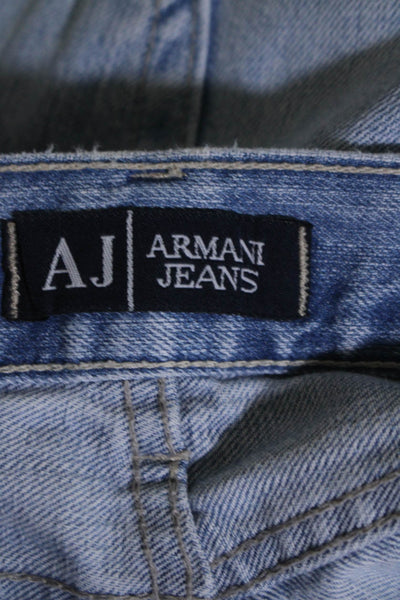 Armani Jeans Mens Denim Five Pocket Button Closure Tapered Jeans Blue Size 38