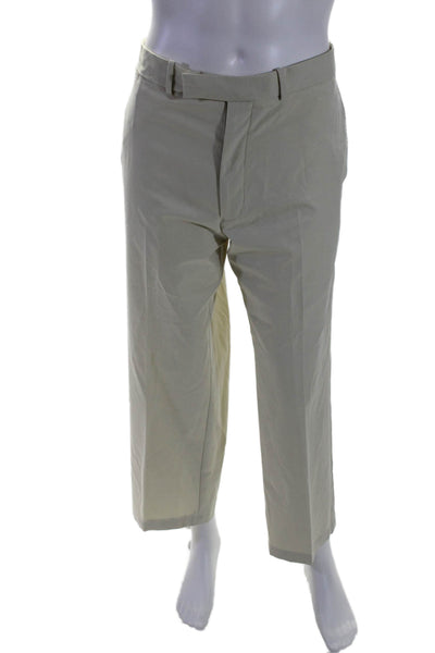 RLX Ralph Lauren Mens Khaki Pleated Straight Leg Dress Pants Size 38X32