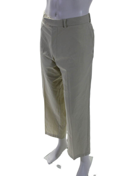 RLX Ralph Lauren Mens Khaki Pleated Straight Leg Dress Pants Size 38X32