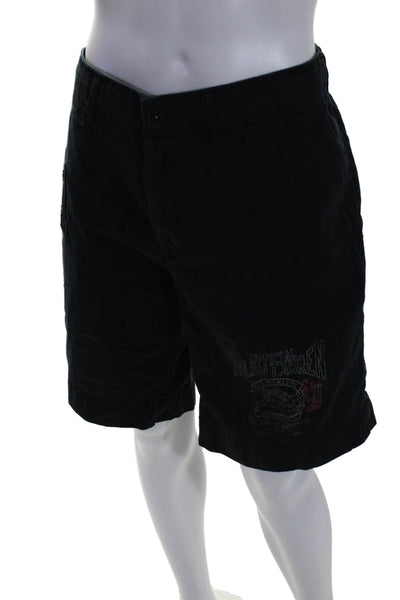 Polo Ralph Lauren Mens Cotton Black Drawstring 10" Inseam Shorts Size 38