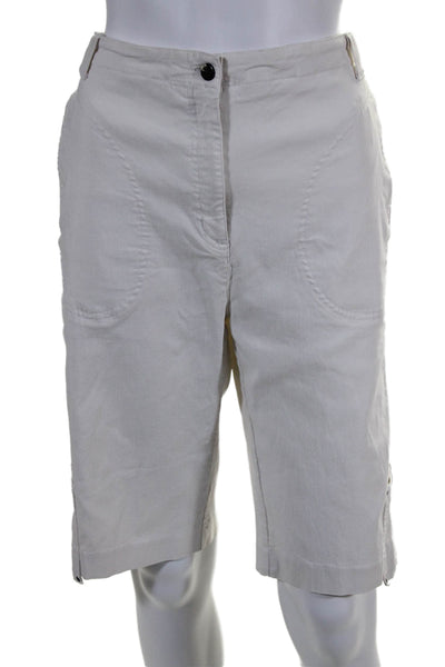 Jamie Sadock Womens Button Closure High-Rise Cargo Shorts White Size 12