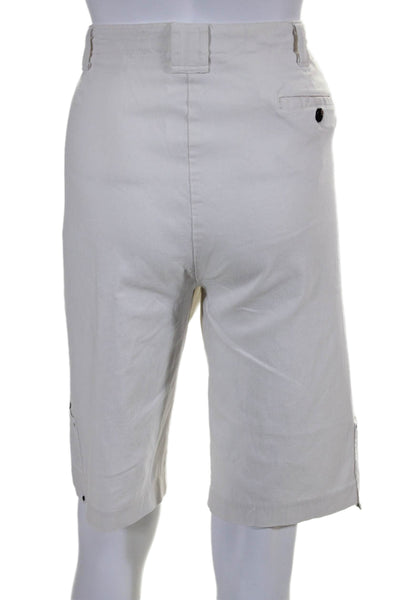 Jamie Sadock Womens Button Closure High-Rise Cargo Shorts White Size 12