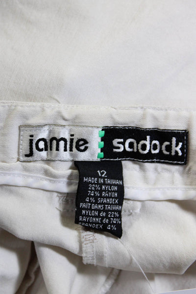 Jamie Sadock Womens Button Closure High-Rise Cargo Shorts White Size 12