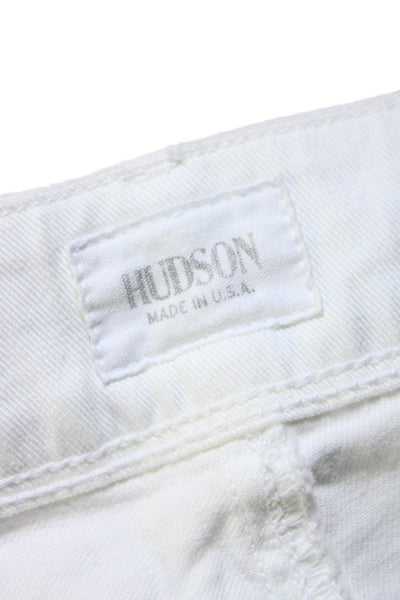 Hudson Womens Cotton Denim Five Pocket Low-Rise Skinny Jeans White Size 32