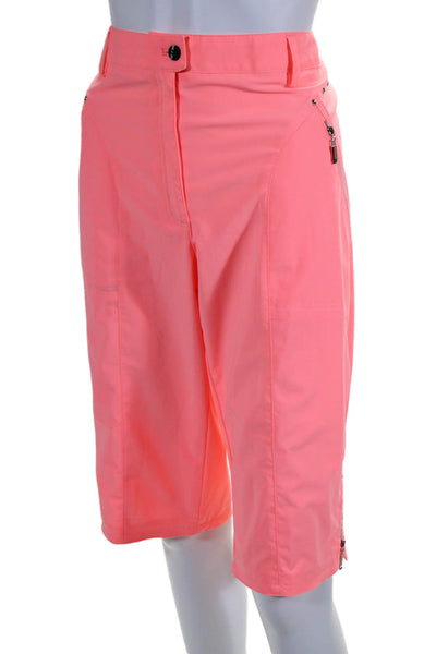 Jamie Sadock Womens Three Pocket Button Closure High-Rise Shorts Salmon Size 14