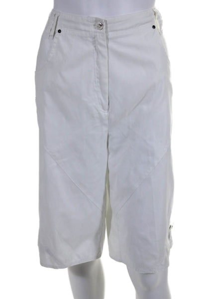 Jamie Sadock Womens Button Closure High-Rise Cargo Shorts White Size 14