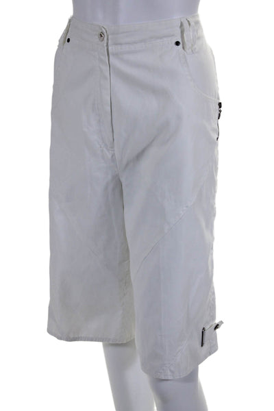 Jamie Sadock Womens Button Closure High-Rise Cargo Shorts White Size 14