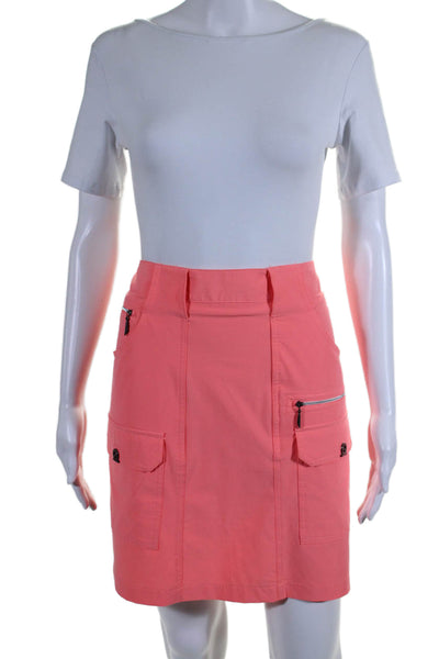 Jamie Sadock Womens Side Zip High-Rise Mini Cargo Skort Pink Size 12