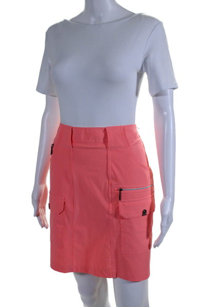 Jamie Sadock Womens Side Zip High-Rise Mini Cargo Skort Pink Size 12