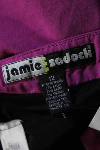 Jamie Sadock Womens Multi-Pocket Button Closure Mini Skirt Purple Size 12