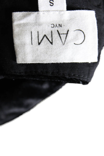 Cami NYC Womens Silk Blend Tie Closure Cropped Tank Top Black Size Small