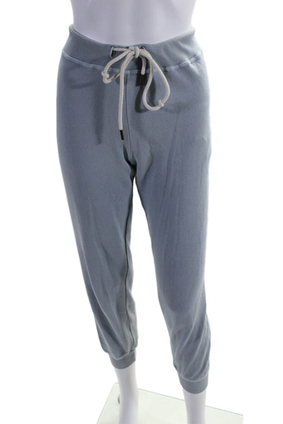 The Great Womens Cotton Drawstring Tied Tapered Jogger Sweatpants Blue Size 0