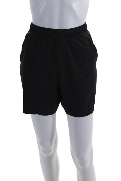 Lululemon Womens Ruched Elastic Waist Drawstring Athletic Shorts Black Size S