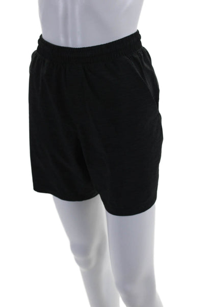 Lululemon Womens Ruched Elastic Waist Drawstring Athletic Shorts Black Size S