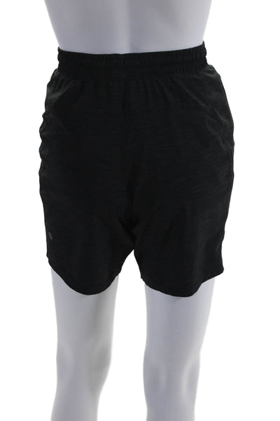 Lululemon Womens Ruched Elastic Waist Drawstring Athletic Shorts Black Size S