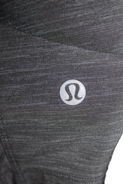 Lululemon Womens Ruched Elastic Waist Drawstring Athletic Shorts Black Size S