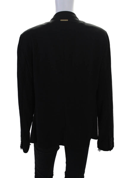 KORS Michael Kors Womens Long Sleeve Padded Shoulder Open Front Top Black XL