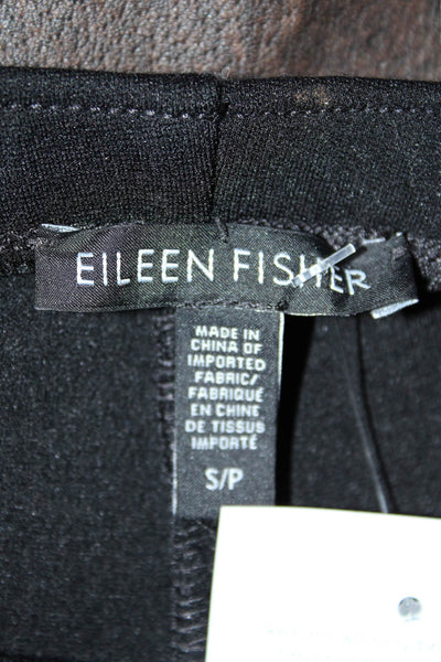 Eileen Fisher Womens Elastic Waist Tapered Leg Pants Black Size Small