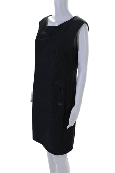 Calvin Klein Collection Womens Sleeveless Back Zip Long Dress Blue Size 12