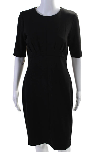 Calvin Klein Collection Womens Short Sleeve Scoop Neck Long Dress Black 8