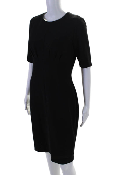 Calvin Klein Collection Womens Short Sleeve Scoop Neck Long Dress Black 8