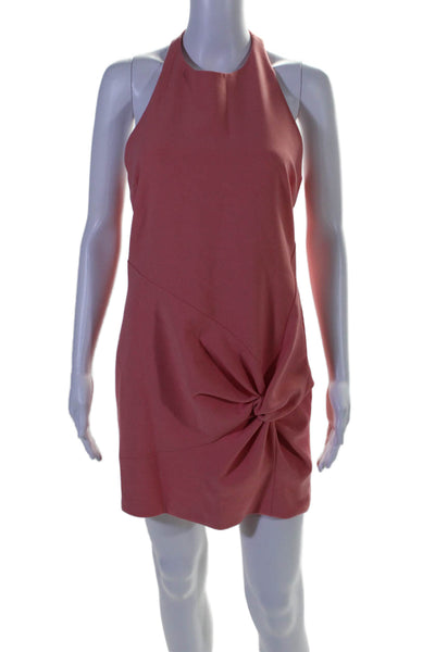 Cinq à Sept Women's Halter Neck Cinch Sleeveless Mini Dress Pink Size 12