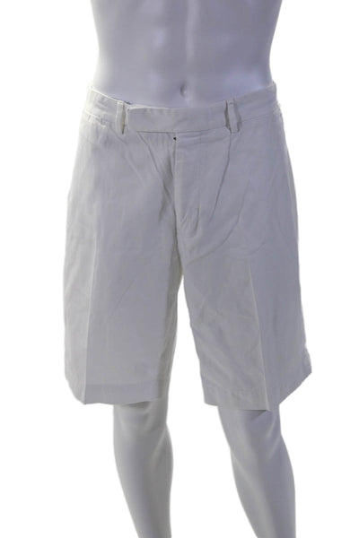 Polo Ralph Lauren Mens Flat Front FOur Pocket Single Pleat Shorts White 36W