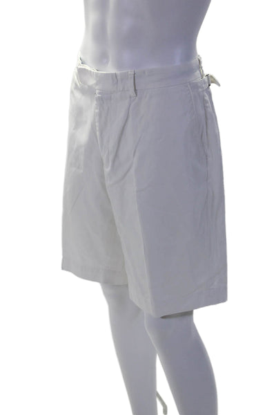 Polo Ralph Lauren Mens Flat Front FOur Pocket Single Pleat Shorts White 36W