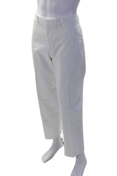 KORS Michael Kors Womens Flat Front Tapered Leg Dress Pants White Size 38